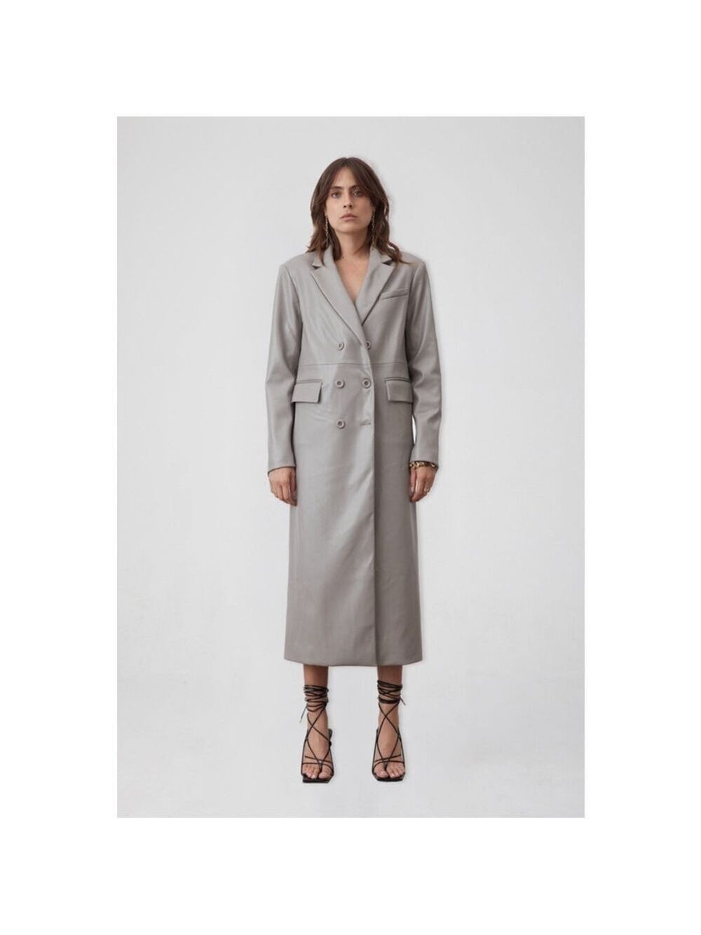 Women's Atoir Astrid Grey Long Line Trench Coat Size 2